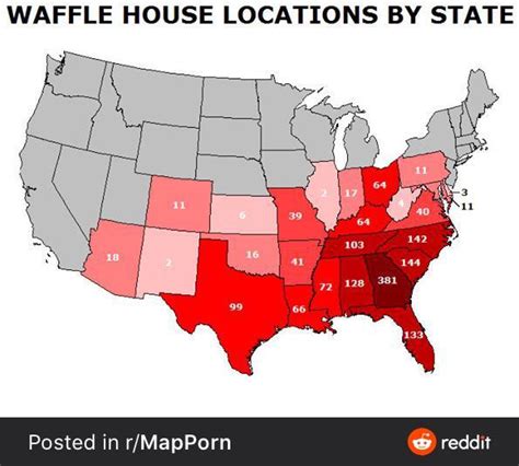 Waffle House Locations by state : r/wafflehouse