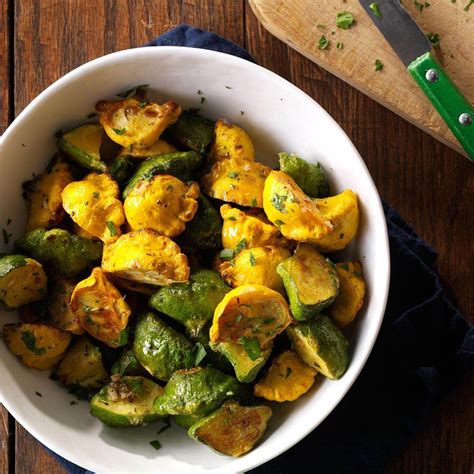 Garlic-Herb Pattypan Squash Recipe | Taste of Home