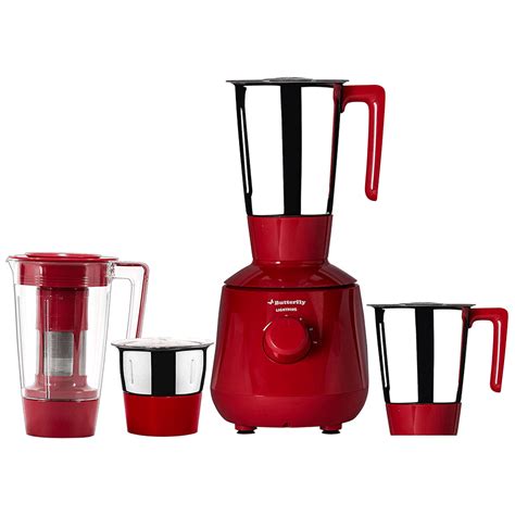 Buy Butterfly 750 Watts 4 Jars Mixer Grinder (Multi-functional Blade, Lightening, Red) Online ...