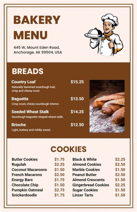 Bakery Menu Design Ideas, Examples, and Samples