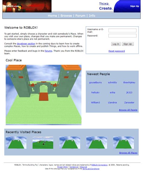 Roblox in 2006 - Web Design Museum