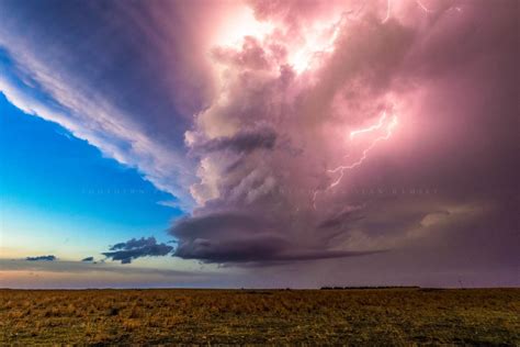 Storm Photography Print Picture of Supercell Thunderstorm Illuminated ...