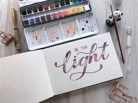 Easy Watercolor Galaxy Lettering with Faux Brush Calligraphy for ...