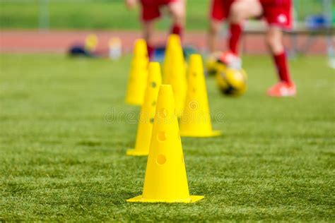 Soccer Football Equipment; Training Football Soccer Field Stock Image - Image of ball, pitch ...