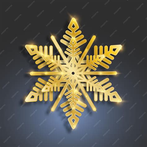 Premium Vector | Golden metallic snowflake on a dark blue background ...