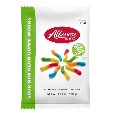 Albanese, Sour Mini Neon Gummy Worms Candy, 4.5 Lb - Walmart.com - Walmart.com