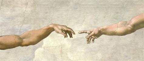 Touching the Hand of God by Michelangelo | Oil Painting Reproduction