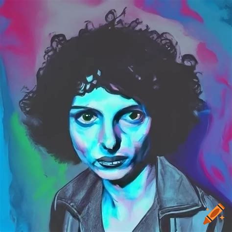 Neon oil pastel drawing of finn wolfhard on Craiyon