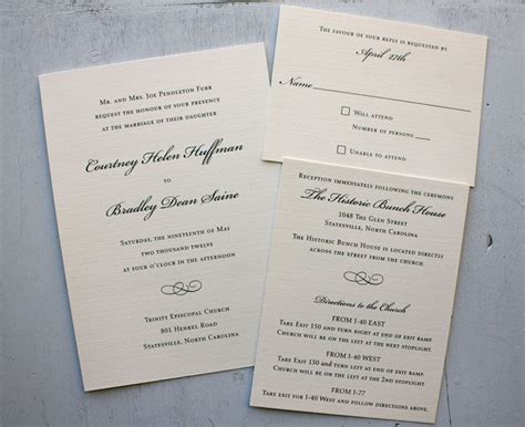 Linen Paper Wedding Invitations - jenniemarieweddings