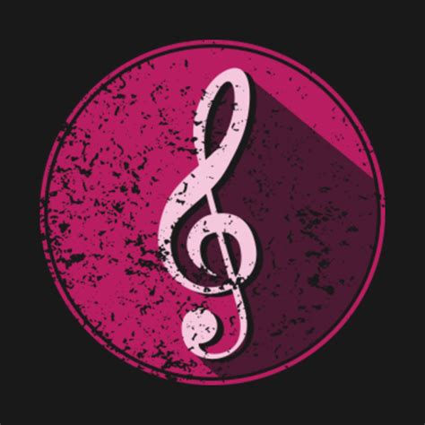 Pink Treble Clef Circular Design. - Treble Clef - T-Shirt | TeePublic