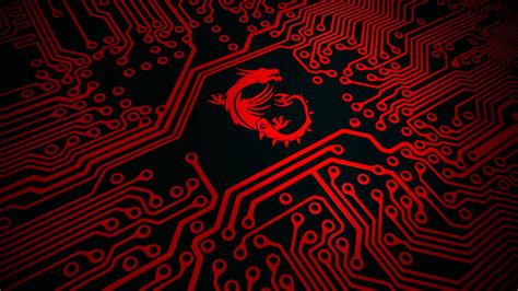 Download Msi 4k Red Dragon Circuit Board Wallpaper | Wallpapers.com