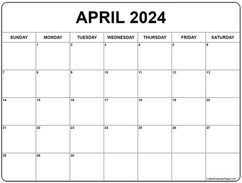 Printable Calendar 2024 Apr - Candi Corissa