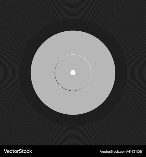 Vintage blank vinyl disc label template sticker Vector Image