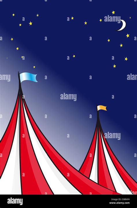 Circus tent background and a night sky with stars and moon Stock Photo - Alamy