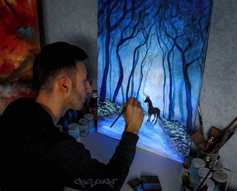 Glow in the Dark Paint Reveals Surprises in Paintings When Lights Go Out