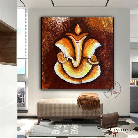 Abstract Ganesha Painting Modern Ganesha on Canvas indian - Etsy