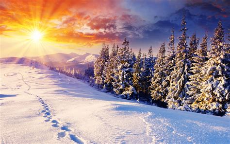 Sunset Snow Wallpapers - Wallpaper Cave