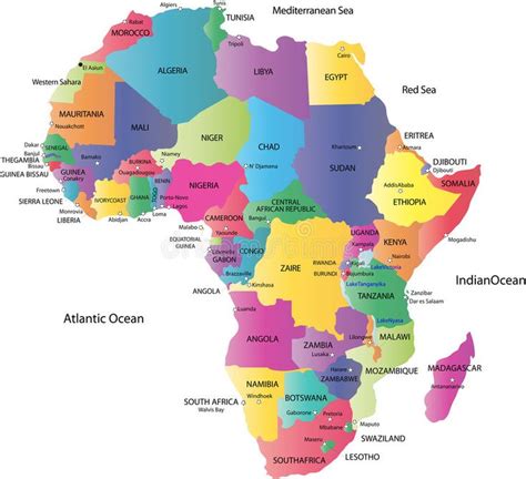 Map of Africa. A map of the African continent with each country on the continent , #Aff, # ...