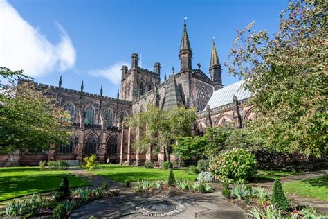 Chester Cathedral and Gardens Seen from the City Walls in Chester, Cheshire, UK Editorial Photo ...