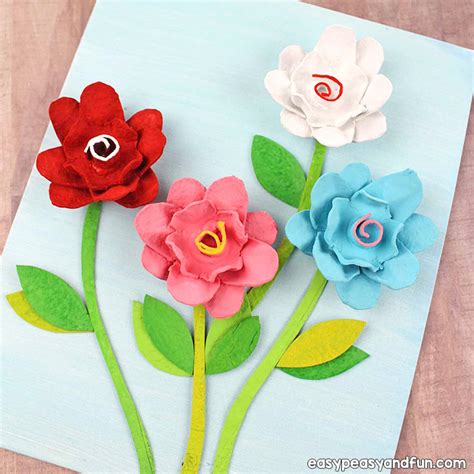 Egg Carton Flowers - Recycled Egg Carton Crafts - Easy Peasy and Fun