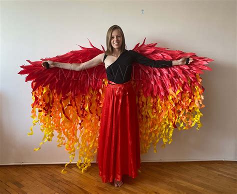 Moveable Phoenix Wings, Flame Wings, Adult Cosplay Costume, Fire Bird ...