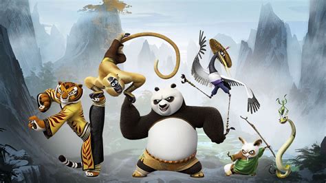 Po Tigress Monkey Viper Master Shifu Kung Fu Panda Cartoon HD Cartoon Wallpapers | HD Wallpapers ...