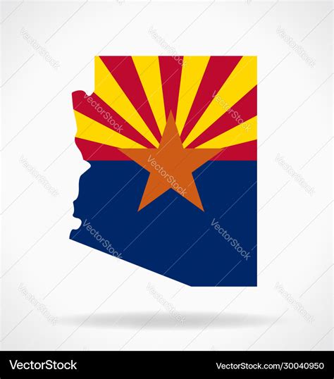 Arizona az state flag map Royalty Free Vector Image