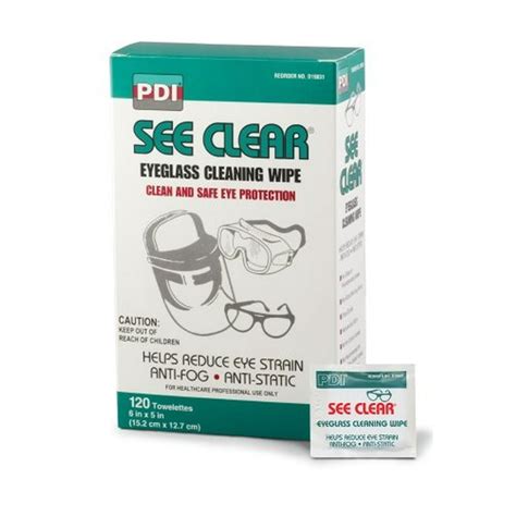 See Clear Eye Glass Cleaning Wipes, Eyeglass Wipes, PDI D25431 - 120 Count Box - Walmart.com ...