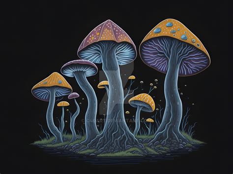 Neon Mushrooms (6) by C4Dart on DeviantArt