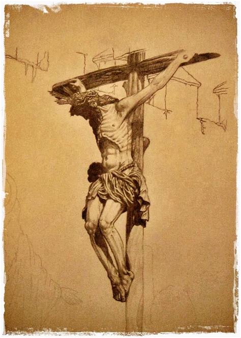 Crucifixion of Christ Drawing by Jesus Catalan | Fine Art America