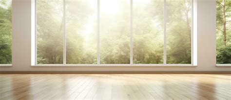 Empty room with bog window and wooden floor 27032238 Stock Photo at ...