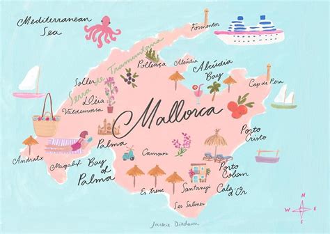 Map of Mallorca! 💕 #jackieillustrated #theydrawandtravel | Mallorca, Spain travel, Illustrated map