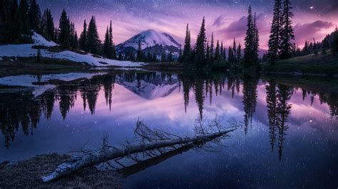 Lake Nature Night Reflection, Full Hd 2k Wallpaper - Iphone Wallpaper Nature Night - 3840x2160 ...