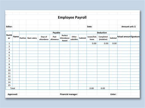 10+ Excel Payroll Spreadsheet - Sample Excel Templates