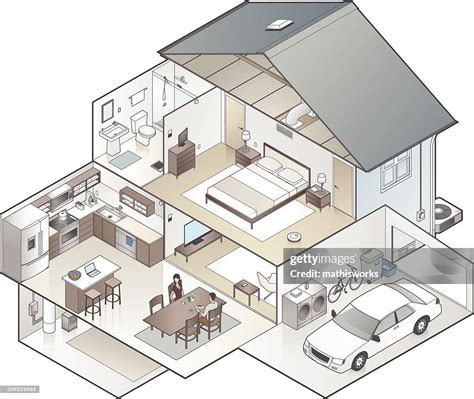 House Cutaway Illustration High-Res Vector Graphic - Getty Images