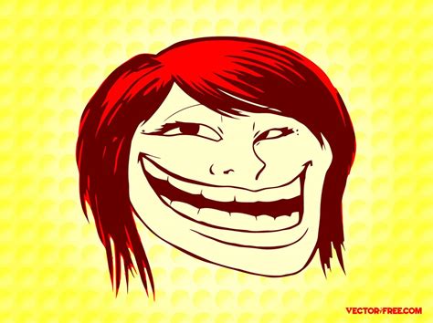 Troll Face Girl Vector Art & Graphics | freevector.com