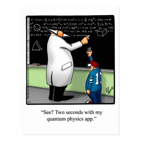 Funny "Quantum Physics App" Postcard | Zazzle