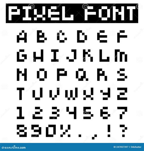 Pixel Font. Alphabet Letters and Number Set. Retro Style Typeface ...