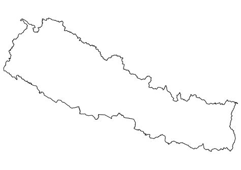 Nepal Map Outline coloring page - Download, Print or Color Online for Free