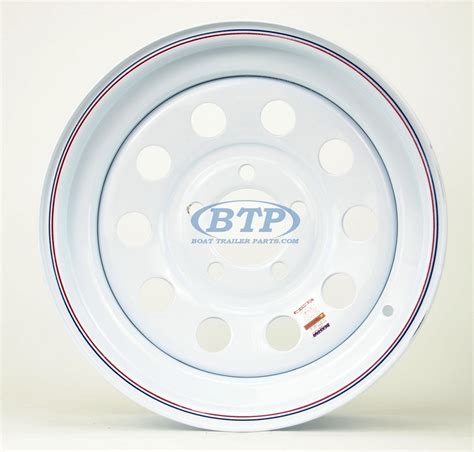 Trailer Wheel 15 inch White Modular Painted Steel 5 Lug Rim