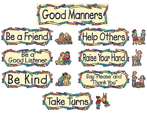 good manners for children clipart - Clipground