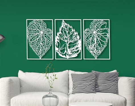 Leaf Set of 3 Metal Wall Art Leaf Wall Decor Modern Leaf - Etsy