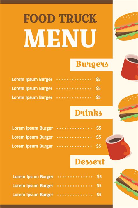 Food Truck Menu | Menu Template