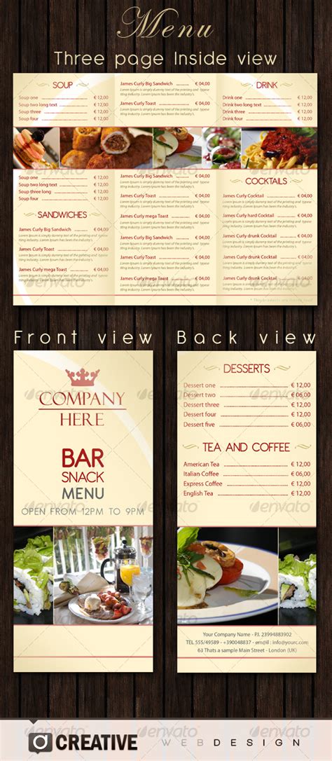 Bar - Restaurant Menu PSD by Elegant-Creative | GraphicRiver