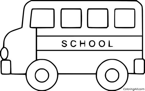 School Bus Outline Coloring Page - ColoringAll