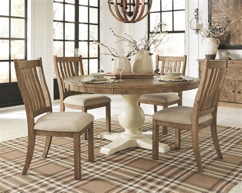 Ashley Grindleburg 6 Piece Round Dining Room Table Set D754-50T-50B-05-4 - Portland, OR | Key Home