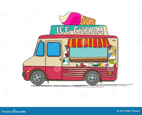 Ice Cream Truck Cartoon Drawing - Cute Ice Cream Truck Clipart | Bocamawasuag