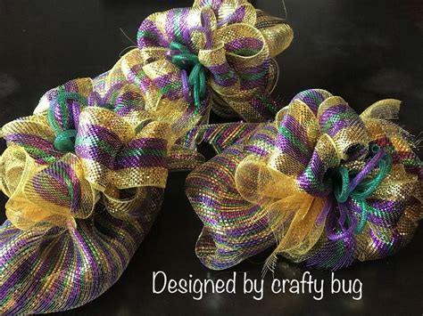 Purple and Yellow Deco Mesh Bows