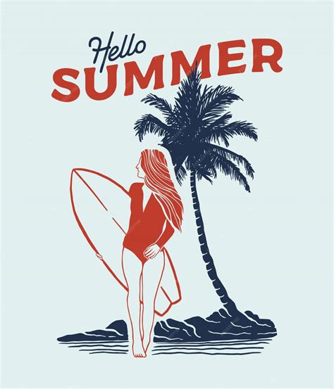 Premium Vector | Girl surfer illustration