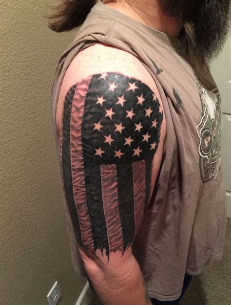 Faded American Flag Tattoo